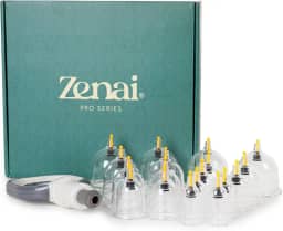 Zenai - Kit Ventosa Com 18 Copos e Bomba de Alta Sucção Ventosaterapia Massoterapia