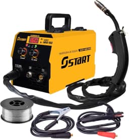 Máquina Solda Inversora Mig 160a Sem Gás 3 Em 1 Tig Lift Eletrodo Easymig Start 220v Cor Amarelo 50 Hz/60 Hz