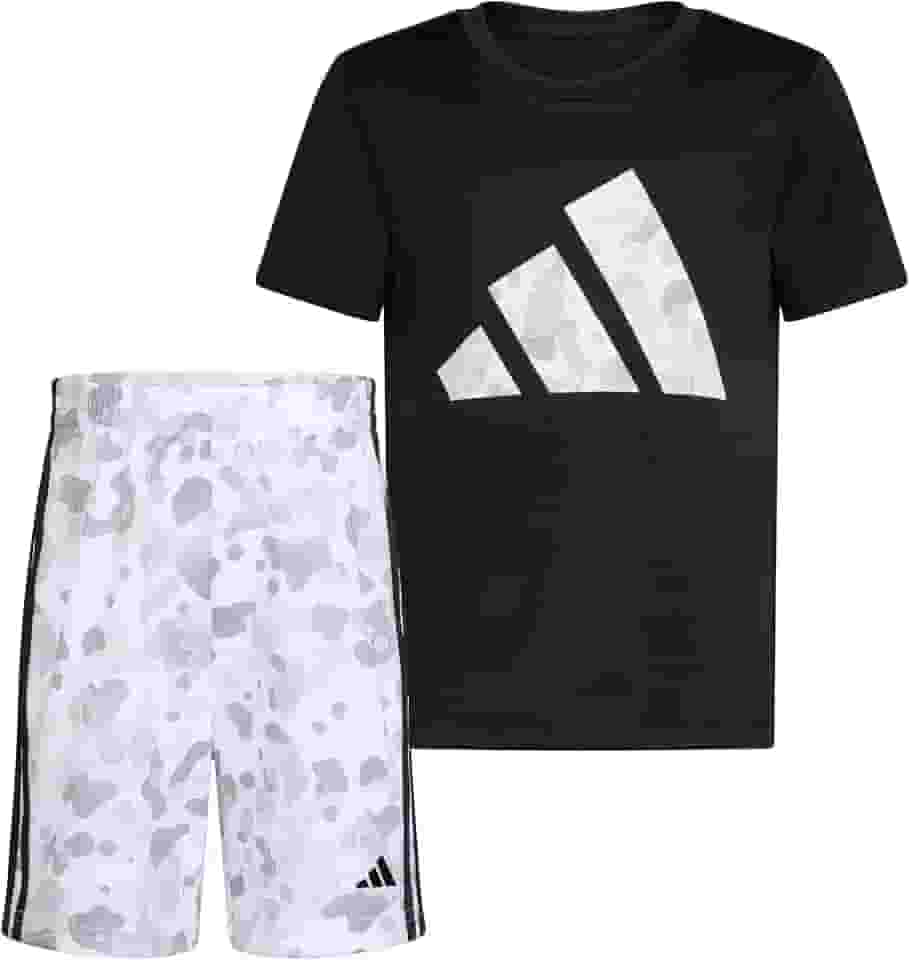 Conjunto de shorts Conjunto de 2 peças de camiseta de manga curta e shorts estampados adidasmeninos