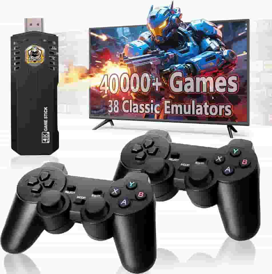 Console Retro Pro de Jogos com Mais de 40.000 Jogos Clássicos Internos, Cartão de Jogo Retro com 38 Emuladores, Saída HDMI para Vídeo, Plug & Play para TV