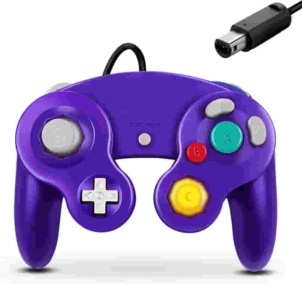 FIOTOK Controle Gamecube, clássico com fio para Wii Nintendo Gamecube (roxo)