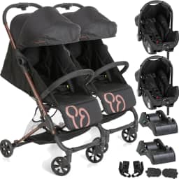 Carrinho Gemeos Galzerano Duolee 2 Bebe Conforto 2 Bases Cobre