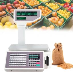 BalançA De PreçO Digital Comercial, BalançA EletrôNica De Caixa Registradora De Frutas Com Impressora De Etiquetas, Capacidade De 30 Kg Para Supermercado