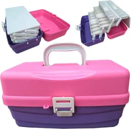 Maleta Rosa Pesca 3 Bandeja Articuladas 29 Divisórias Fixas