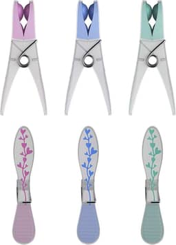 Prendedor de roupa Leaf Emborrachado, 10 Peças, Multicor, Flash Limp