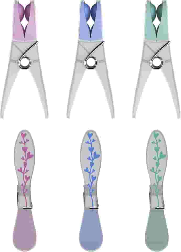 Prendedor de roupa Leaf Emborrachado, 10 Peças, Multicor, Flash Limp