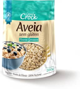 Aveia sem glúten flocos grossos Cereal Crock 200g
