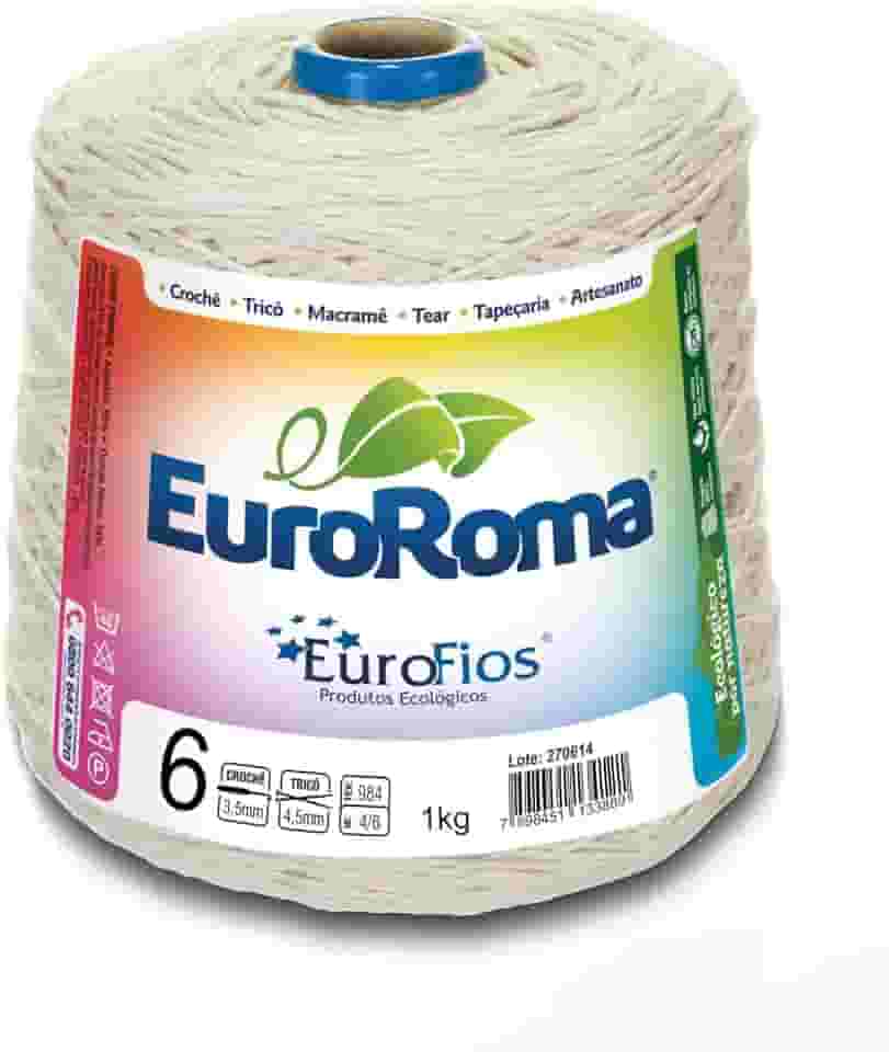 Euroroma 170.6.100, Barbante Cru 1, 0Kg 4/6 Fios Rolo, Multicolor