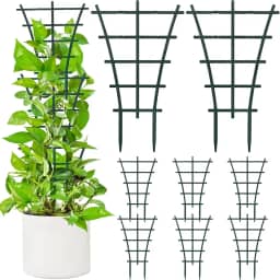 Pacote com 12 Treliças para Plantas Trepadeiras Internas, Treliças Empilháveis para Plantas Internas, Mini Treliças de Plástico para Plantas Trepadeiras, Vasos de Flores, Suporte para Plantas E