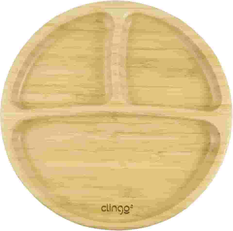 Clingo Prato De Bambu Com Divisório E Ventosa, Modelo: 3042