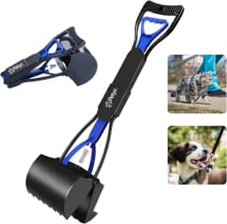 Pá Coletora Cata Caca Higiênico PETYC Pazinha Coletor de Fezes Passeios e Limpeza Fácil (Azul e Preto)