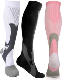 Meia De Compressão Feminina Masculino Para Tratamento Trombose E Má Circulação ¾