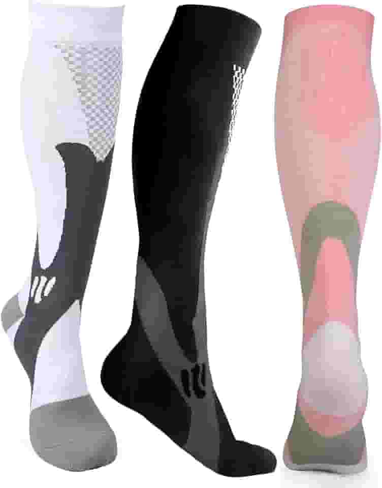 Meia De Compressão Feminina Masculino Para Tratamento Trombose E Má Circulação ¾