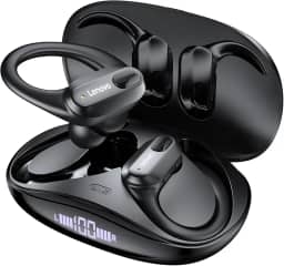 Lenovo Fone de Ouvido Sem Fio Original XT80 Esportes Fones de Ouvido Sem Fio HiFi Bluetooth 5.3 Fones de Ouvido Jogo Baixo com Mic Fone Bluetooth Redução de Ruído Earhooks XT80 preto