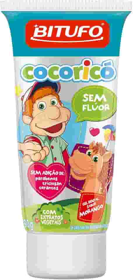 Bitufo Gel Dental Cocoricó Sem Flúor Sabor Morango 90 G