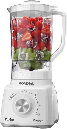 MONDIAL Liquidificador Turbo Power, Branco/Cinza, 550W, 110V - L-99 WG