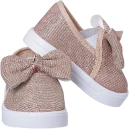 Tênis Feminino Slip On Glitter Infantil Sapatilha Menina Brilho Laço