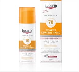 EUCERIN Protetor Solar Facial Antimanchas Com Cor FPS70 50ml, Pigment Control, Proteção UVA, UVB e Luz Visível, Thiamidol