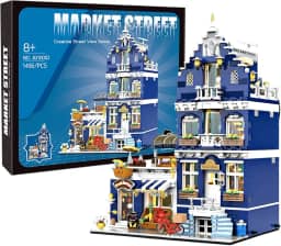 Conjunto de Blocos de Montar Construção de Maquete de Edifício Residencial - Série de Cenas de Rua, Presente Adequado para Adultos e Crianças