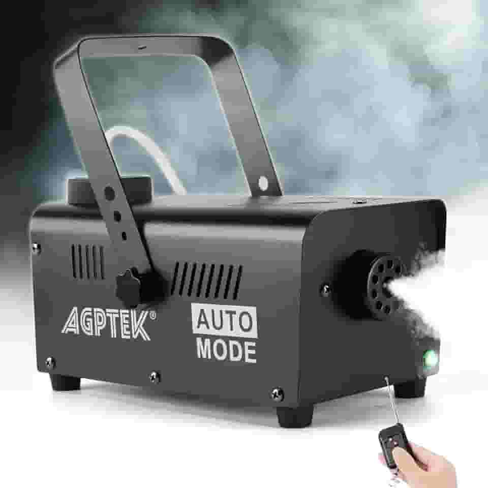AGPTEK Máquina de neblina, máquina de fumaça de 500 W com controle remoto sem fio e função de pulverização automática, ótima para Halloween, Natal, casamento, festas, apresentações de DJ e show de