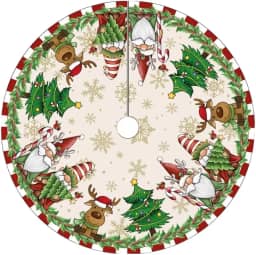 Saia Tapete Base Árvore De Natal Decoração Modelo 1 Papai Noel Enfeite Natalino Luxo LuvinCo