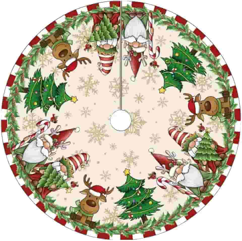 Saia Tapete Base Árvore De Natal Decoração Modelo 1 Papai Noel Enfeite Natalino Luxo LuvinCo
