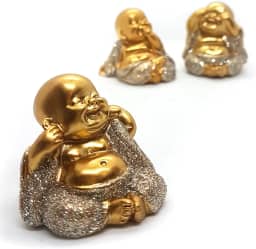 Trio De Buda Estatueta Cego Surdo Mudo Estatueta Buda 4 cm