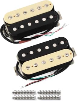 FLEOR Conjunto de captador de guitarra Alnico 5 de alto rendimento, gola zebra e ponte Humbucker