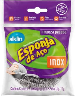 Esponja de Aço Inox (Palha), Alklin