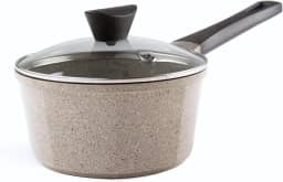 Neoflam Panela Venn 2QT com tampa – Panela de molho revestida de cerâmica de 18 cm para leite, derretimento, fervura e aquecimento, panelas de cozinha saudável com alça para manter frio, pode ser