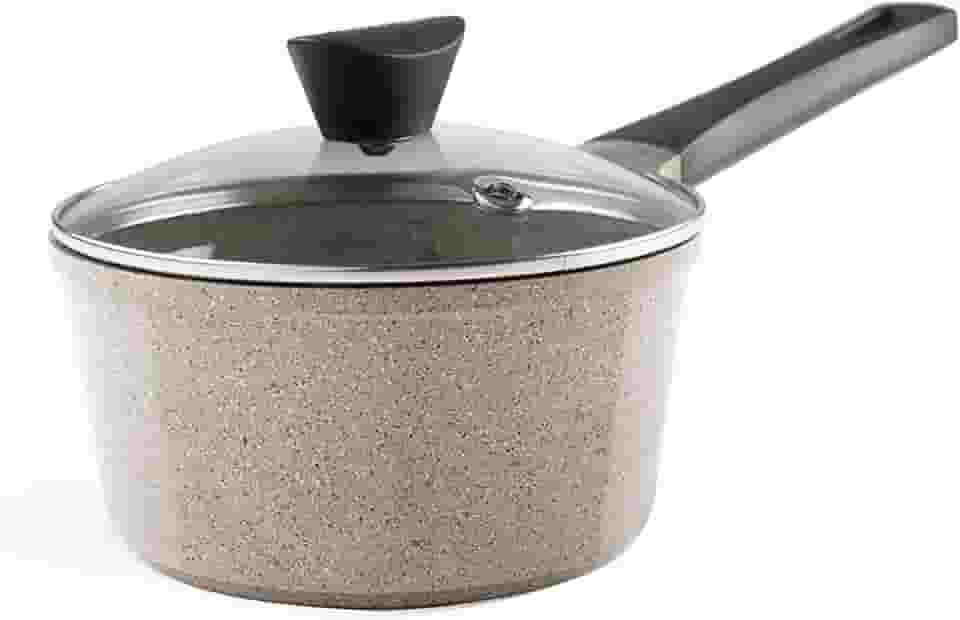Neoflam Panela Venn 2QT com tampa – Panela de molho revestida de cerâmica de 18 cm para leite, derretimento, fervura e aquecimento, panelas de cozinha saudável com alça para manter frio, pode ser