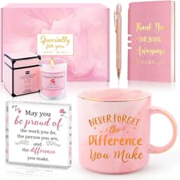 Boss Lady Gift Difference Maker, presentes de agradecimento de funcionários para colegas de trabalho e professoras, Never Forget the Difference You Make Conjunto de caderno de canecas, presentes de