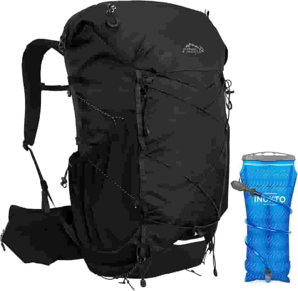 IX INOXTO Mochilas com estrutura interna de caminhada de 45 L com bexiga de água de 3L e capa de chuva para acampamento, mochila, viagem