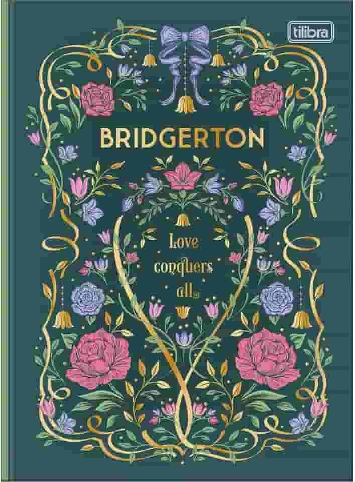 Tilibra - Caderno Brochura Capa Dura Colegial Bridgerton 80 Folhas - Love Conquers All Verde
