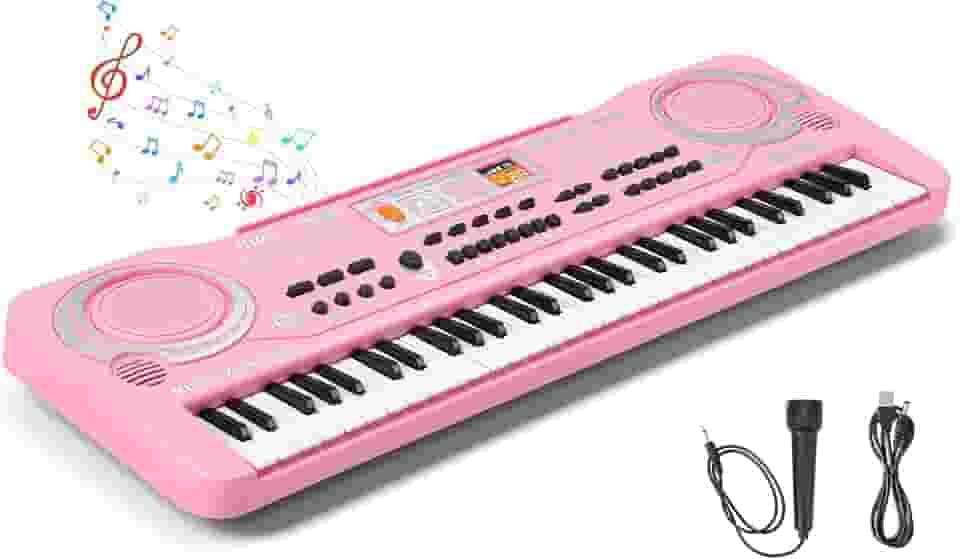 Teclado Musical, 61 Key Piano, Teclado Musical Iniciante, Teclado Piano, Teclado Musica, Possui 16 tons, 10 ritmos, 6 performances, 8 tons de percussão,