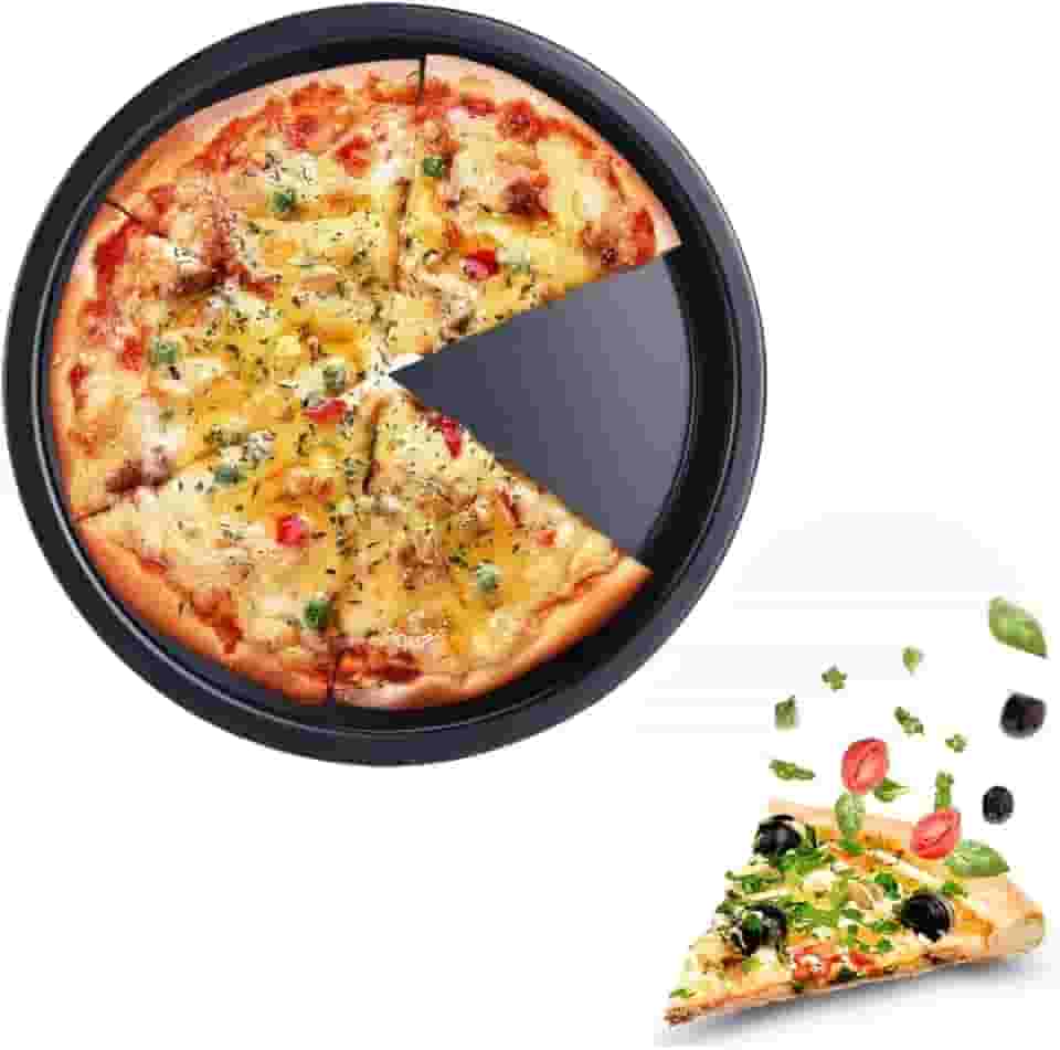 Forma de Pizza,Assadeira Pizza em Alumínio Antiaderente 32 cm, Assadeira Redonda Durável para Forno, Ideal para Pizzas, Tortas e Receitas Caseiras,Ideal para Casa e Restaurante