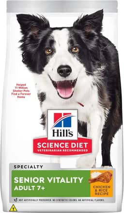 Hill's Science Diet, Ração, Cães Idosos, Vitalidade Sênior, Frango, 1,5 kg