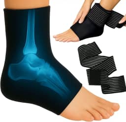 Vive Envoltório De Gelo Para Tornozelo Arctic Flex Para Inchaço - Compressão De Gel Quente E Frio Ajustável Para Lesões Nos Pés E Calcanhares Reutilizável, Alívio Da Dor, Tendinite De Aquiles, Fascite