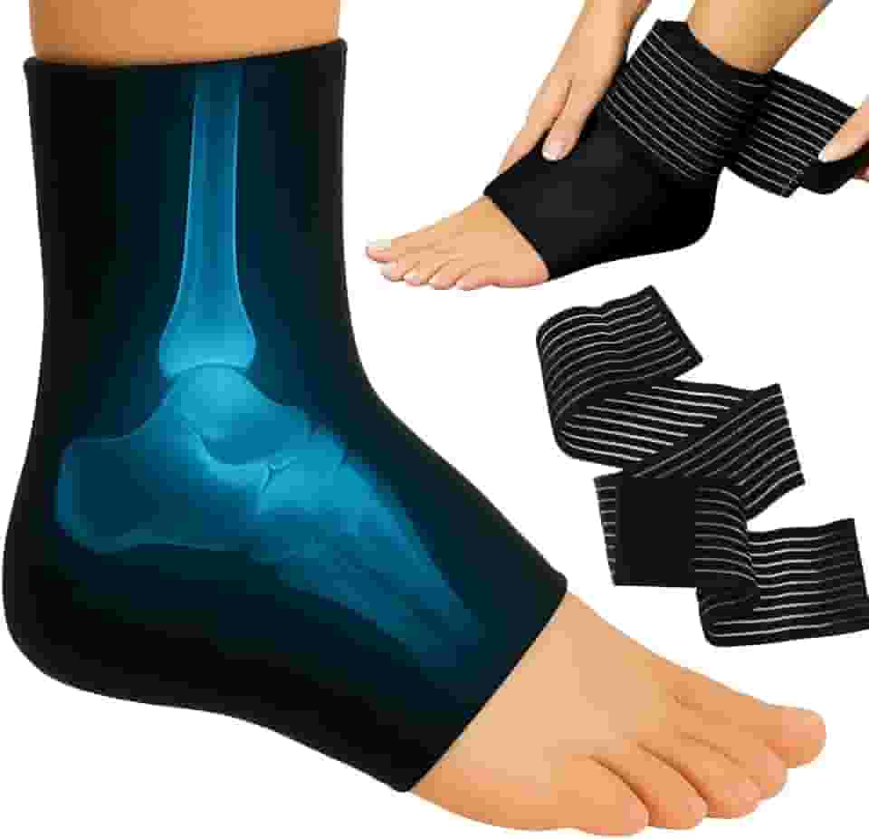 Vive Envoltório De Gelo Para Tornozelo Arctic Flex Para Inchaço - Compressão De Gel Quente E Frio Ajustável Para Lesões Nos Pés E Calcanhares Reutilizável, Alívio Da Dor, Tendinite De Aquiles, Fascite