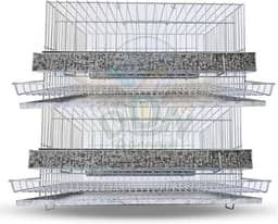 Kit 2 Gaiola Codorna Mini Chinesa Viveiro Bateria 30 Poedeiras Completa