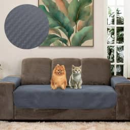 Capa Protetora Arranhão Gato Sofá 2 Lugares Boutique Cinza Escuro
