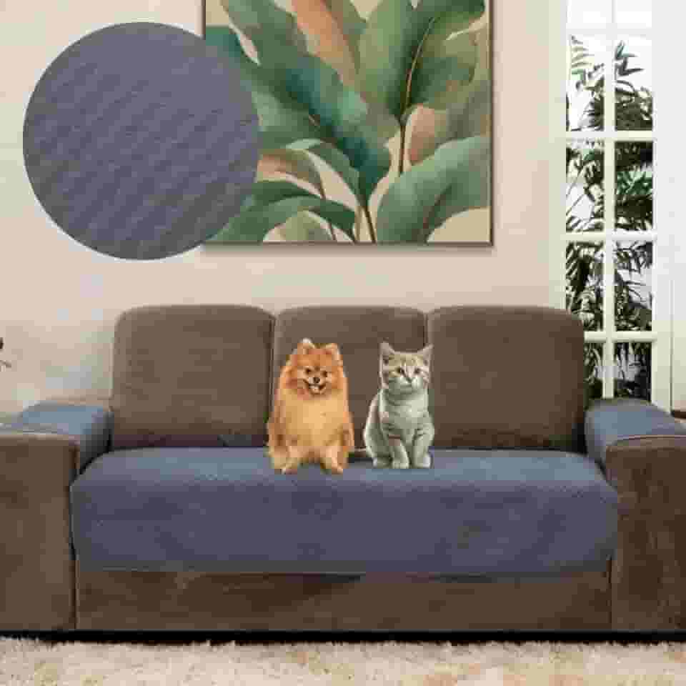 Capa Protetora Arranhão Gato Sofá 2 Lugares Boutique Cinza Escuro