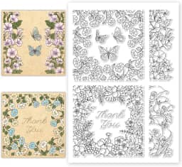 Moldura de folhas de flores, selos transparentes, moldura de flor, selo de silicone transparente para fazer cartões de scrapbook, fazer álbuns de fotos decorativos, 20 x 14 cm