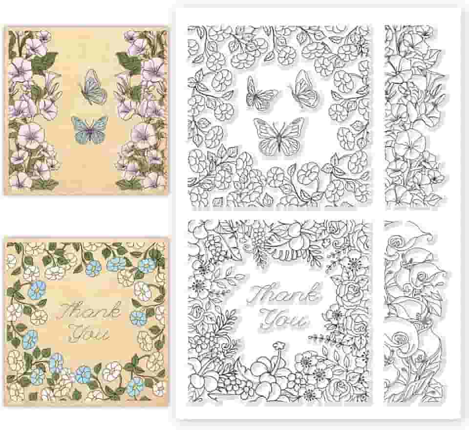 Moldura de folhas de flores, selos transparentes, moldura de flor, selo de silicone transparente para fazer cartões de scrapbook, fazer álbuns de fotos decorativos, 20 x 14 cm