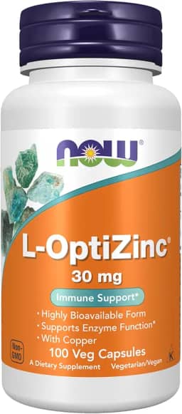 L-OptiZinc 30mg - 100 Capsulas veganas - Now Foods