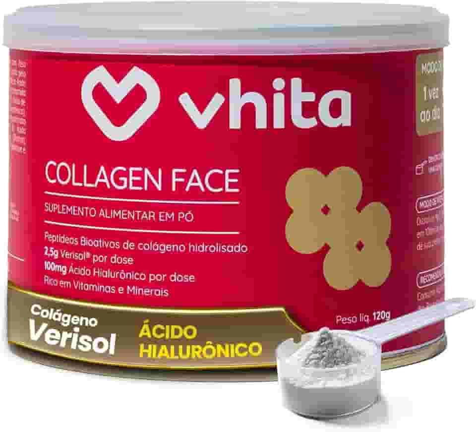 Colágeno Hidrolisado Verisol Com Ácido Hialuronico Em Pó Neutro 120gr - Vhita