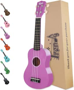 Trendy Ukulele Soprano para iniciantes Ukulele havaiano de 53 cm para crianças e adultos estudantes com Gig Bag (Roxo)