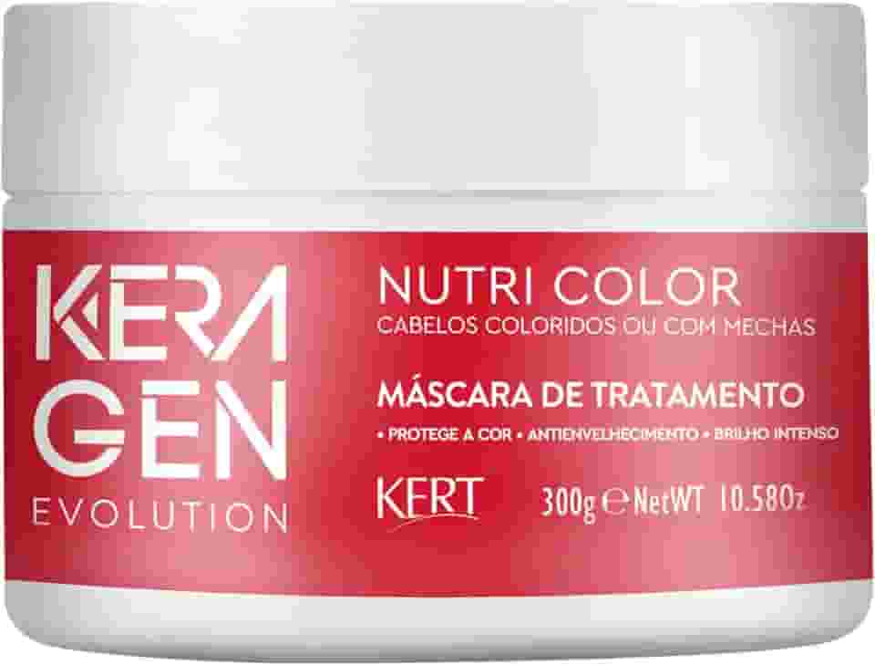 Keragen, Máscara de tratamento para cabelos, Coloridos e com mechas, Nutri Color, Evolution, 300g, Vermelho