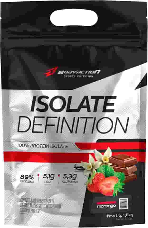 Whey Protein Isolado Isolate Definition 1,8Kg Sabor Morango Bodyaction