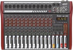 MXT Mesa de Som Profissional, 12 Canais, Interface USB, DSP 16 Efeitos, Bluetooth, Equalizador 7 Bandas, Phantom Power